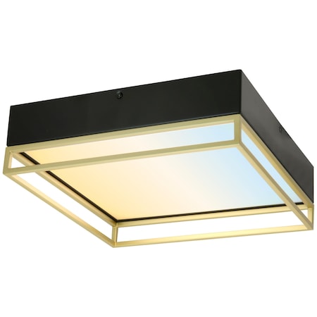 Sunlite 13-in LED 20W 100W= 1000 Lmns Color Selectable Dimmable Black & Gold Square Ceiling Light Fixture 81042-SU